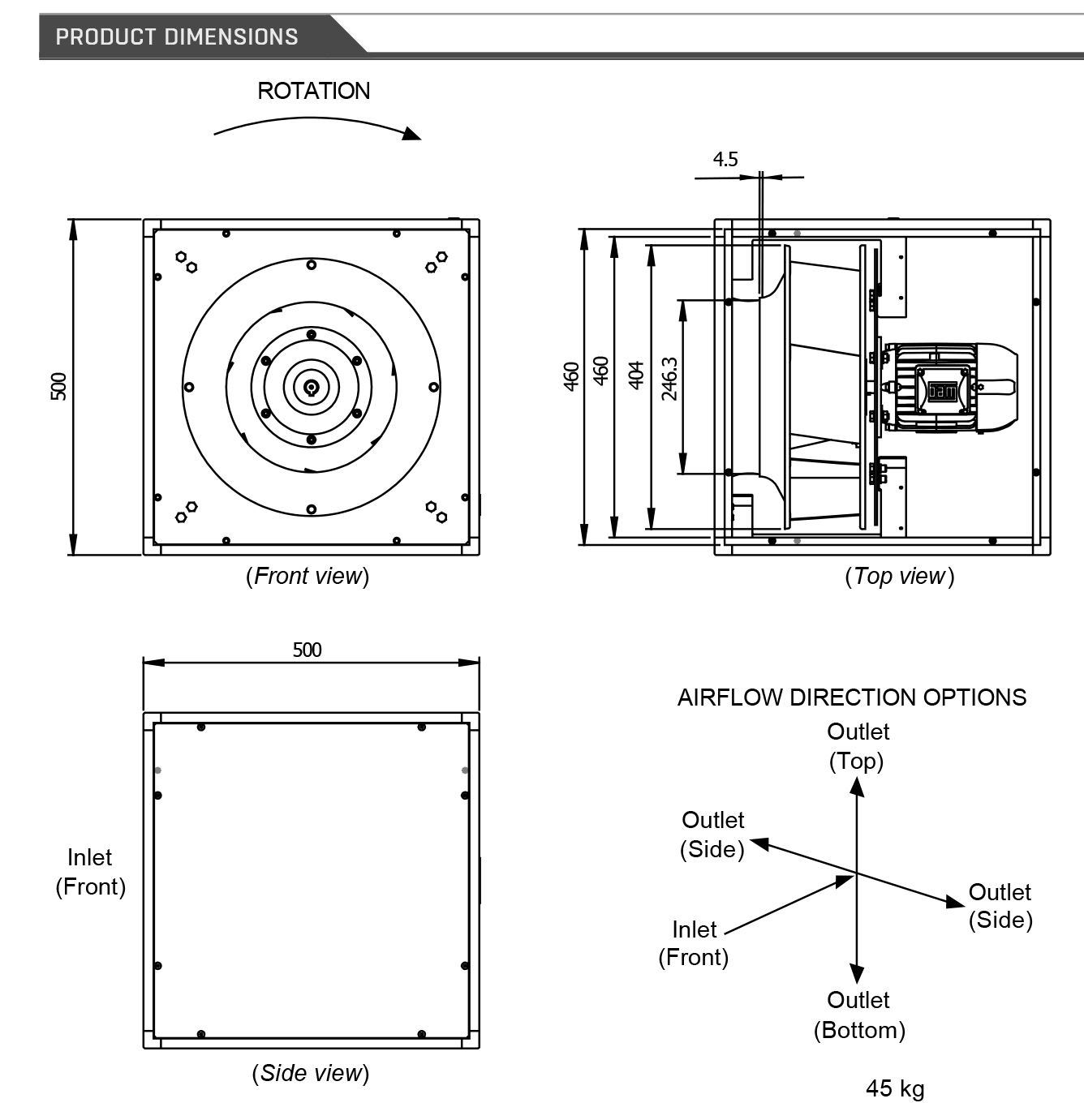 powerbox 3 50-355-1 Dimensions