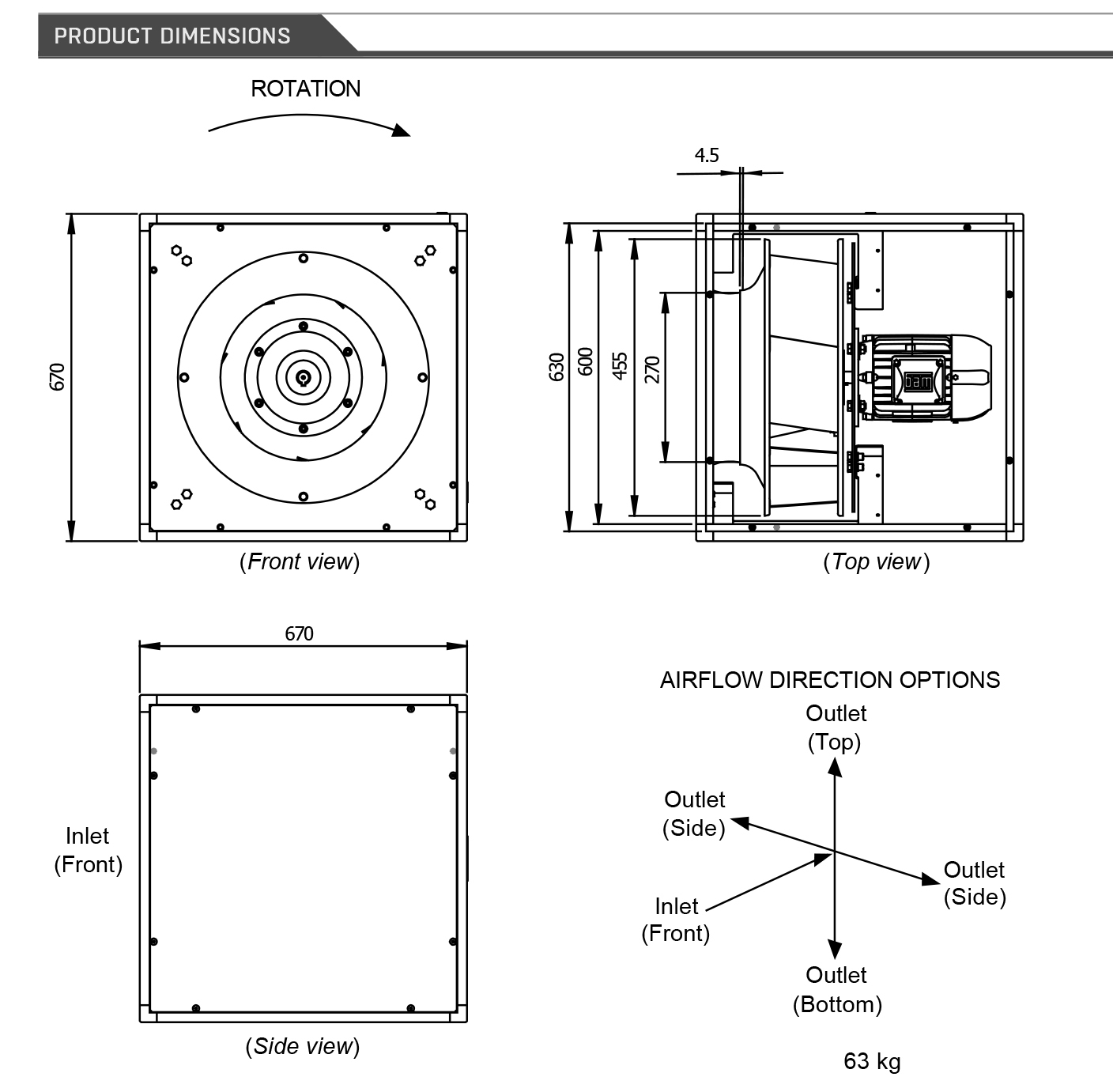 Powerbox 3 67-400-3 Dimensions