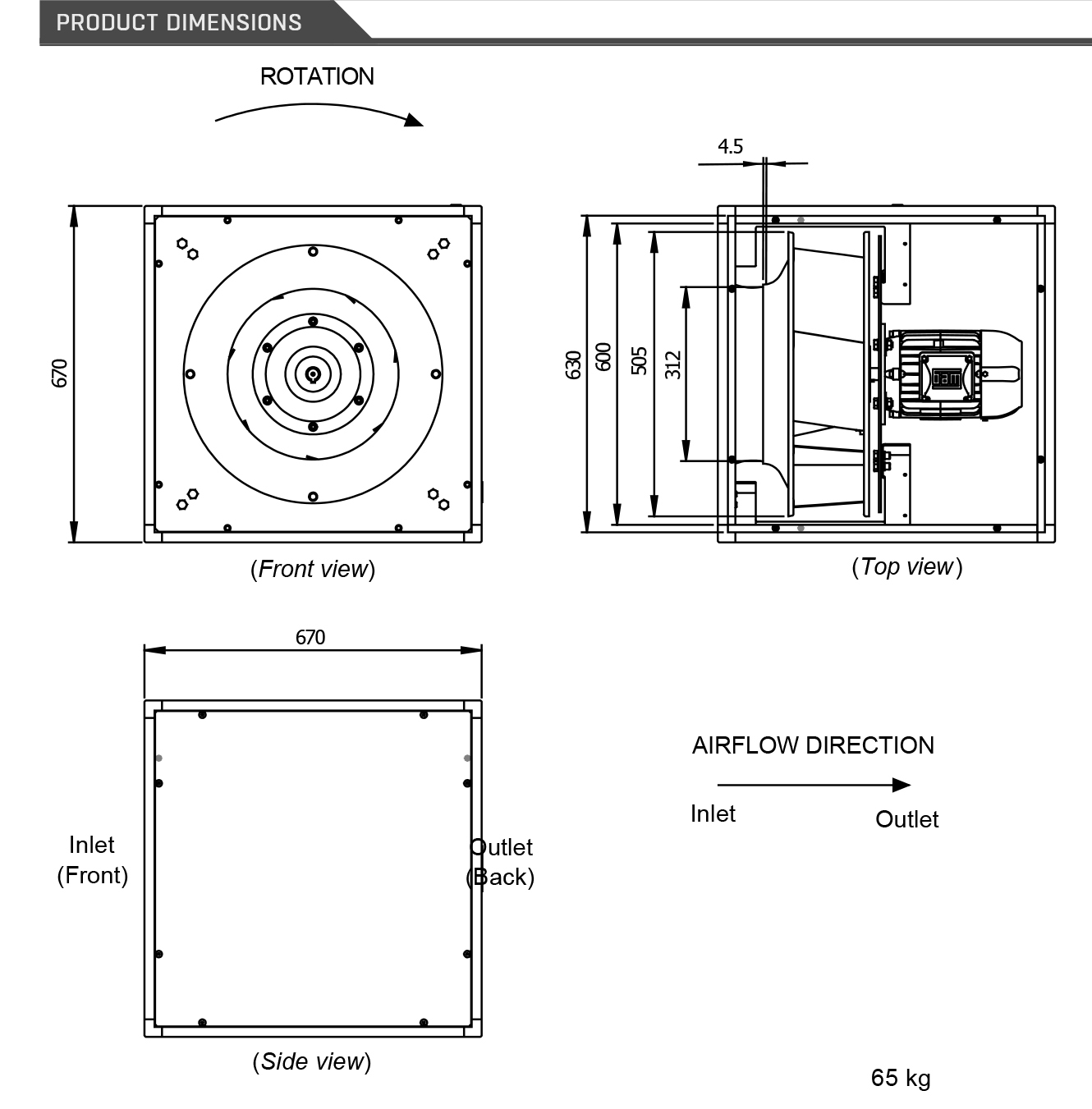 Powerbox 3-50-450-1 Dimensions