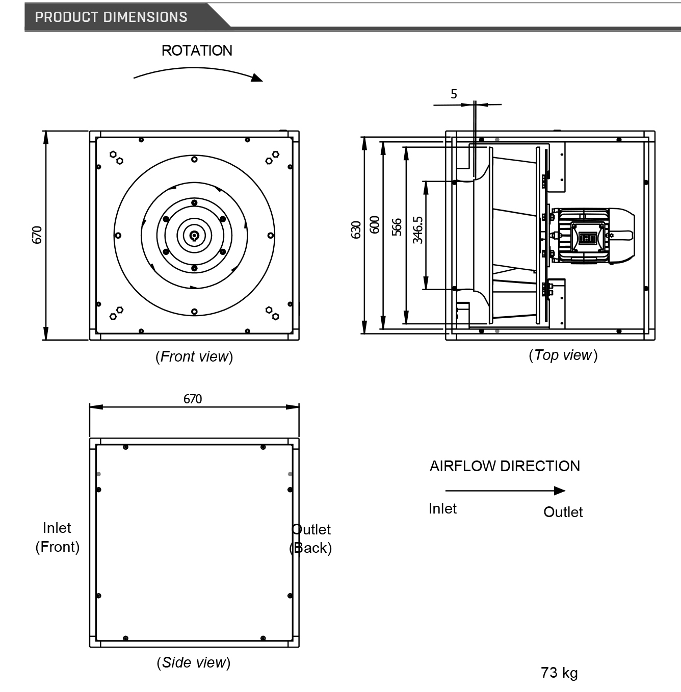 Powerbox 3-67-500-3 Dimensions