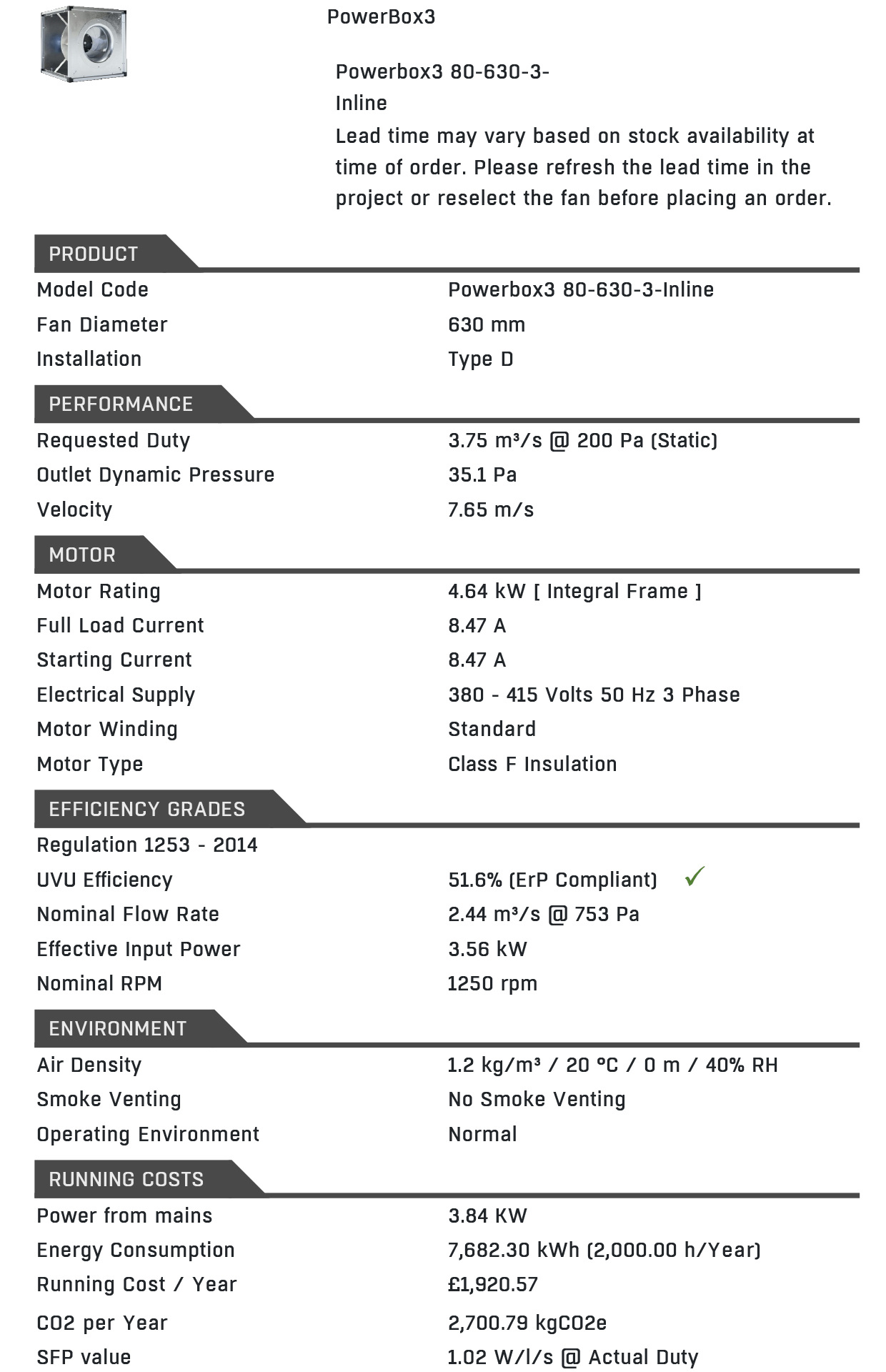 Powerbox 3 80-630-3 Technical Details