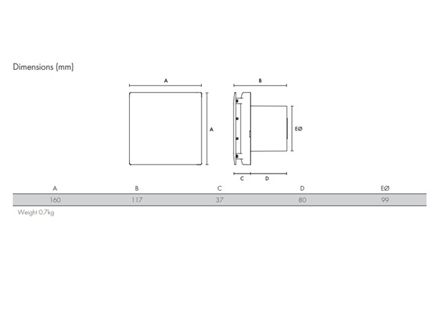 Vent Axia VASF100T Silent Bathroom Toilet wall/window mounted extractor fan 446659B