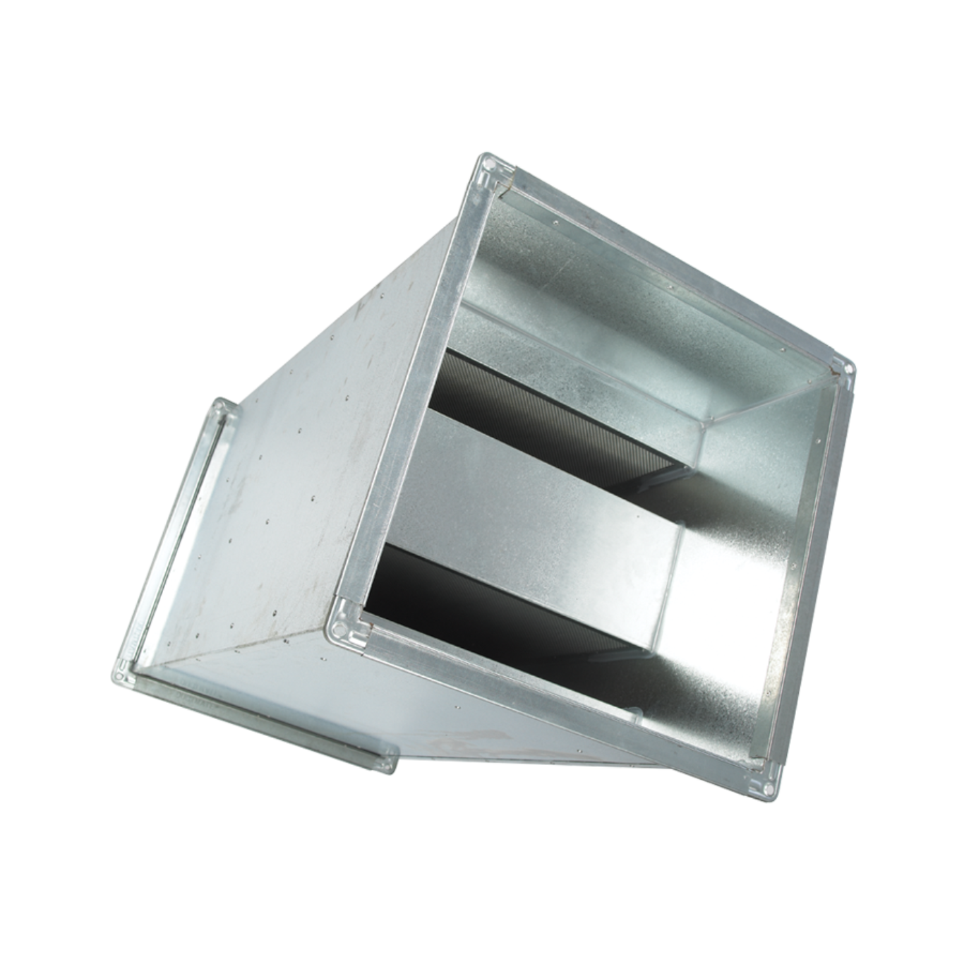 068-0550-MFB : Elta 068-0550-MFB SPLITTER SILENCER 550MM x 550MM x 1200MM LONG