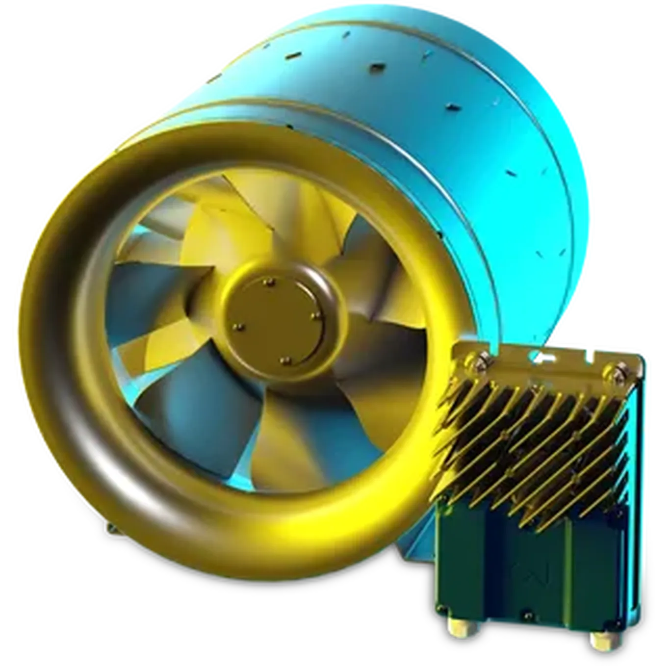 164353 : Ruck 500mm ETALINE EC Inline Mixed Flow Fan 3ph with EC Motor   EL 500 EC O 01