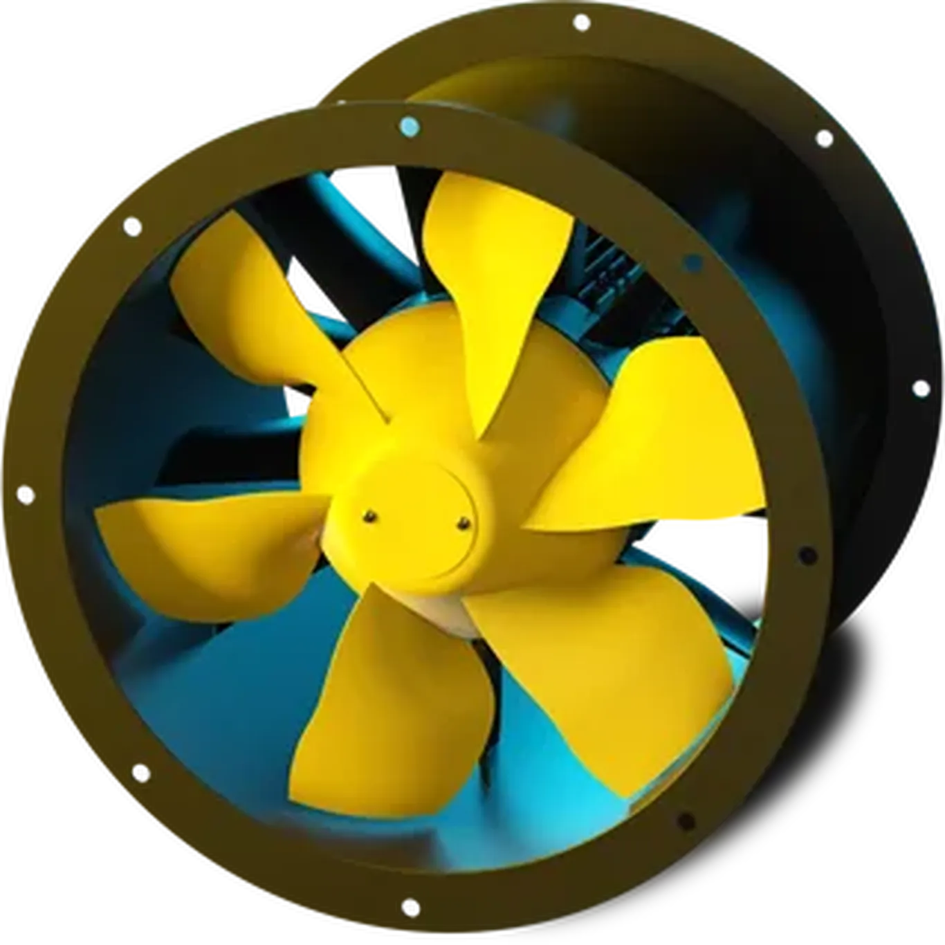 154100 : RUCK AL 450mm 4pole 3ph Inline Cased Fan  AL 450 D4 01