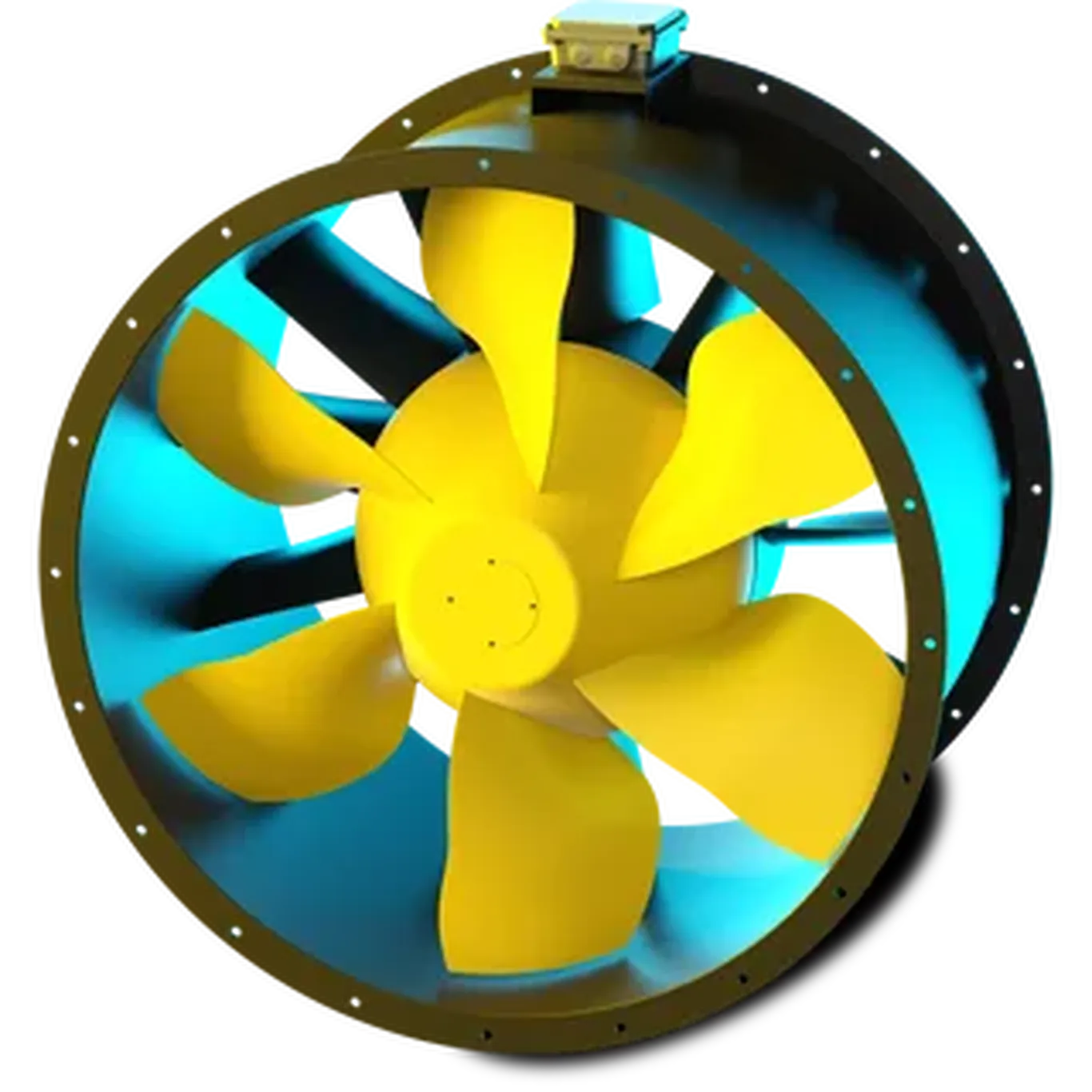 162606 : RUCK AL 1000mm 4pole 3ph Inline Cased Smoke Fan, F400 (400-deg C for 2hours) AL 1000 D4 F4 01