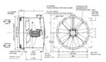 90JM/25/4/9/32-deg 4pole 3ph Long Cased Axial Fan