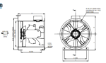 31JMv/14/2/6/33-deg 2pole 3ph Long Cased Axial Fan