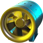 Ruck 400mm ETALINE EC Inline Mixed Flow Fan 1ph with EC Motor   EL 400 EC K 01