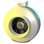 Compact centrifugal fan Backward curved impeller Sheet steel housing, RAL 7035, powder coated Robust single phase AC motor, steplessly controllable Conveyed medium temperature up to 70 °C in continuous operation Integrated thermal switch