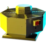 RUCK DVL 450mm 3ph Vertical Discharge Centrifugal Fan with EC Motor, Isolator and Hinged Housing for Top Access DVL 450 EC RK 01