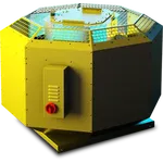 RUCK DVNI 400mm 3ph Vertical Discharge Centrifugal Smoke Fan with Motor Out of The Airstream with Sound Insolation, F400 (400-deg C for 2hours)  DVNI 400 D4 F4 30