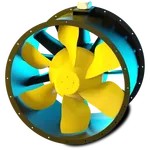 RUCK AL 1000mm 4pole 3ph Inline Cased Fan  AL 1000 D4 02