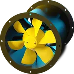 RUCK AL 400mm 2pole 3ph Inline Cased Smoke Fan, F400 (400-deg C for 2hours) AL 400 D2 F4 01