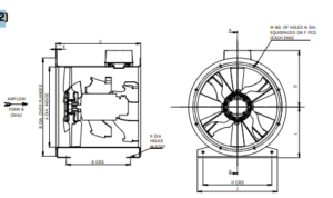31JMv/14/2/6/33-deg 2pole 3ph Long Cased Axial Fan