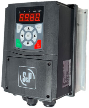 S&P UK Ventilation Digital VFD 1ph>3ph 2.2kW 10A IP54 Inverter Speed Controller, Soler and Palau single phase in and three phase out Inverter